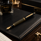 Pluma Fuente Scrikss Noble 35L Negro Oro con Estuche