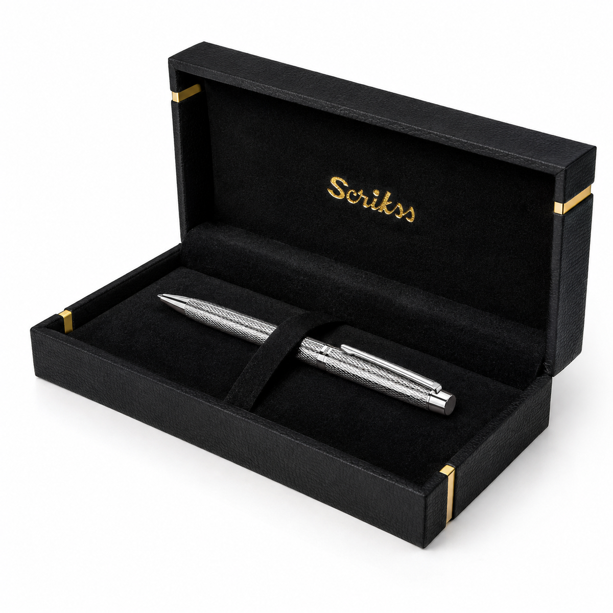 Bolígrafo Scrikss Venus 722W Cromada Metálica con Estuche