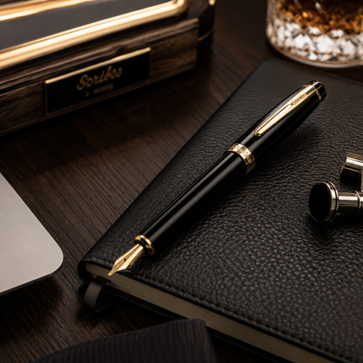 Pluma Fuente Scrikss 38 Honour Negro Oro Con Estuche