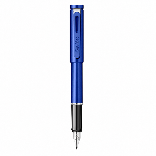 Pluma Fuente Scrikss Azul Linea Punto Blue Tinta Negro