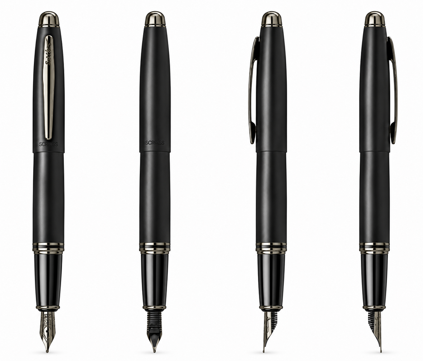 Pluma Fuente Scrikss 88 Knight Negro Mate Con Estuche