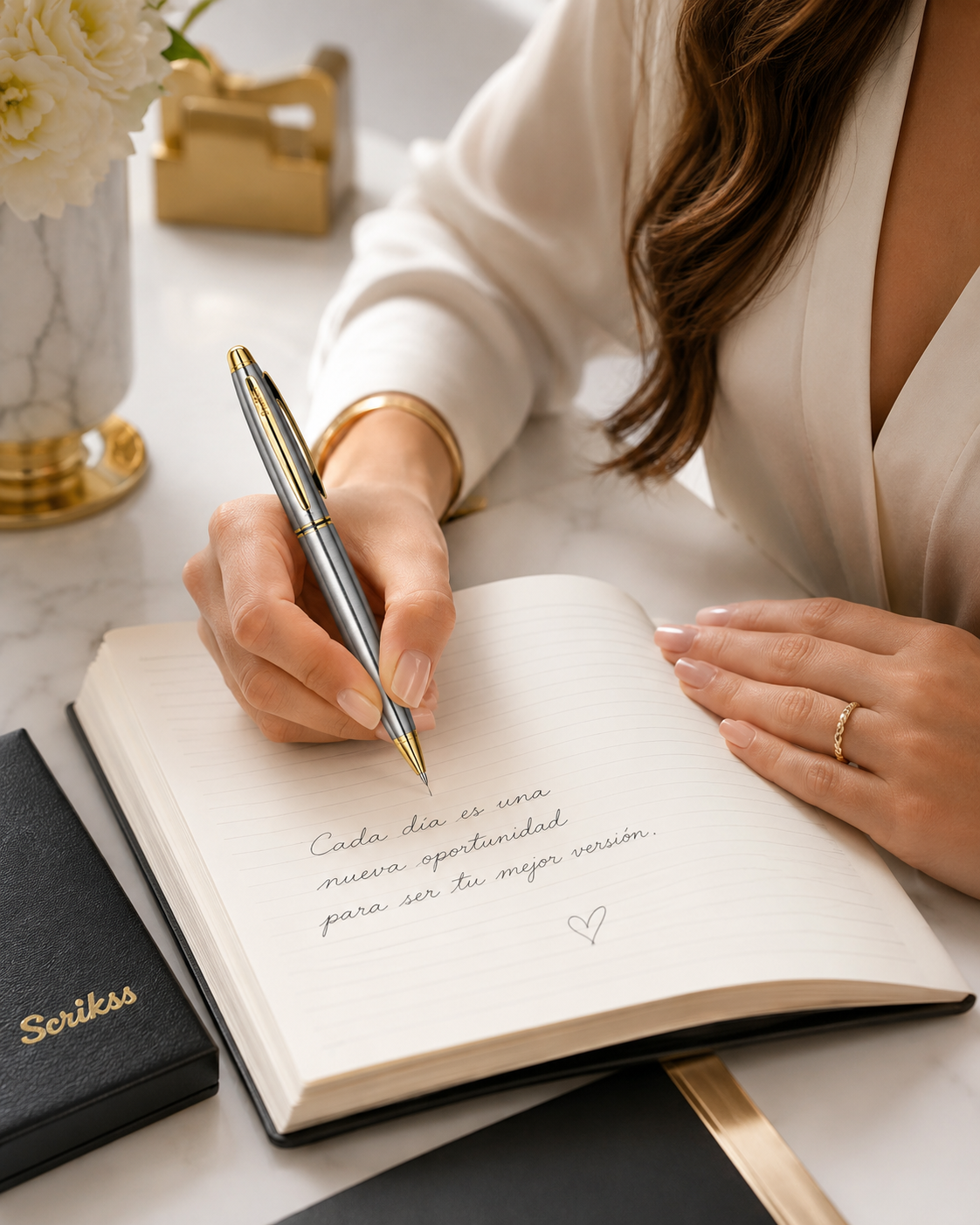 Boligrafo Scrikss 88 Knight Cromo Oro Metalico Con Estuche