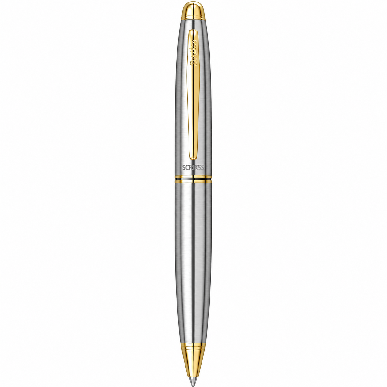 Boligrafo Scrikss 88 Knight Cromo Oro Metalico Con Estuche