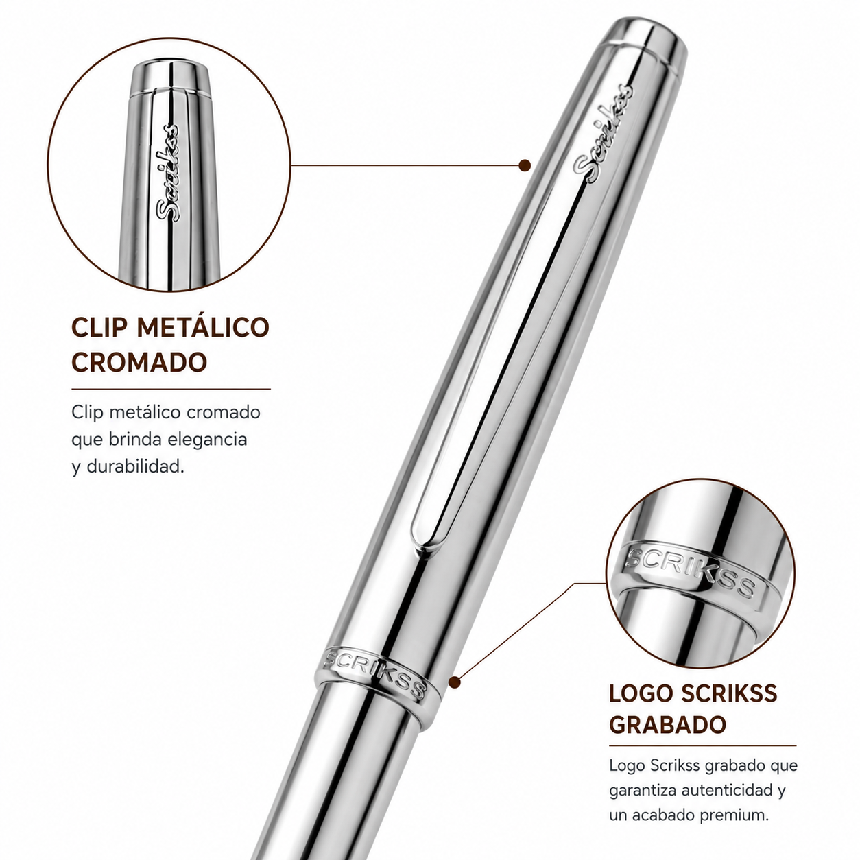 Boligrafo Scrikss 78 Metropolis Cromo Metalico