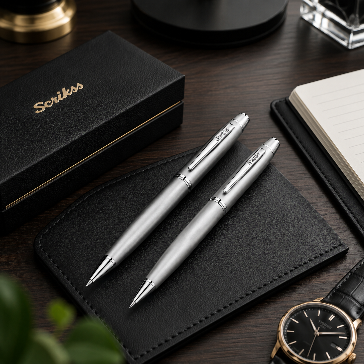 Juego Scrikss Noble 35 Bolígrafo Portaminas Cromo
