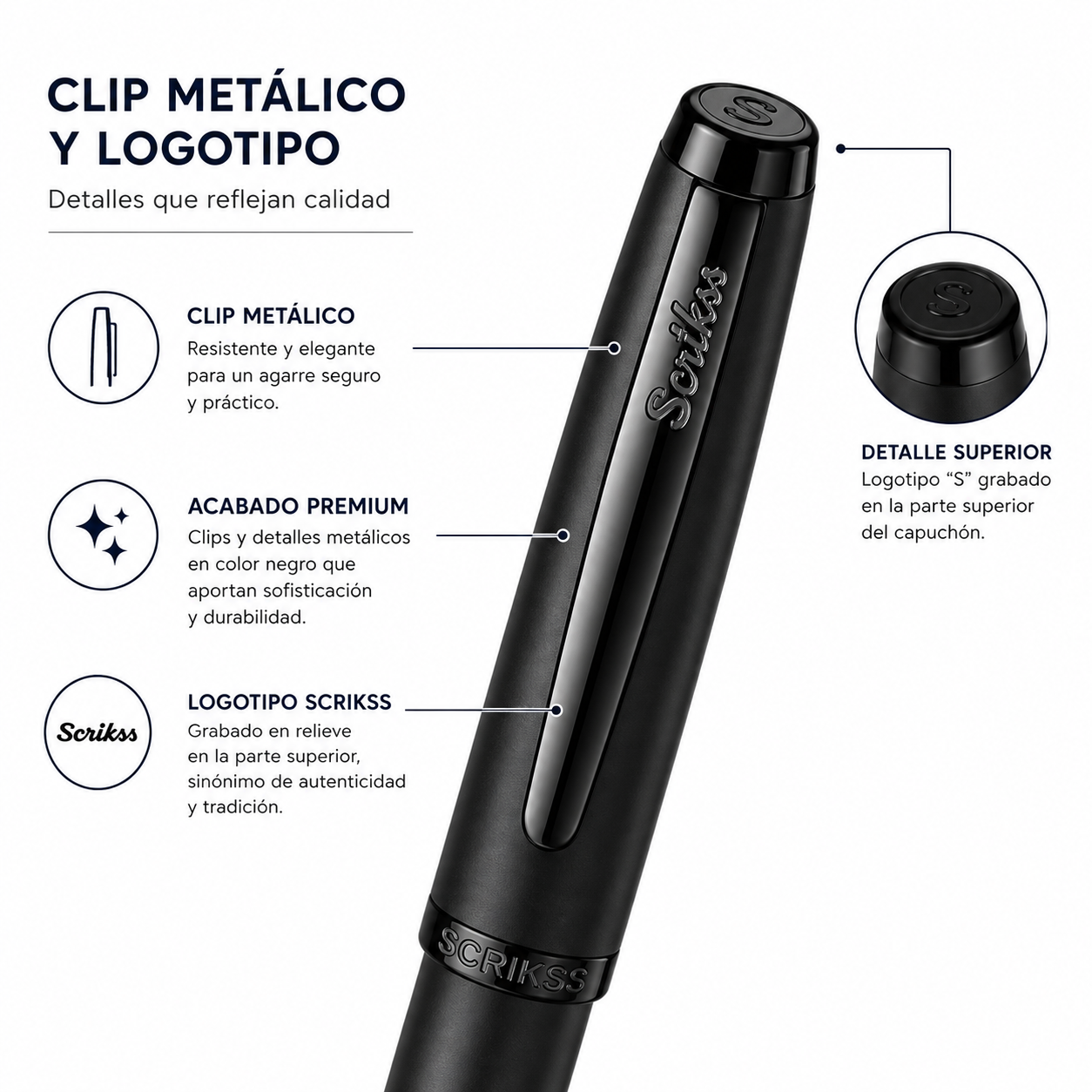 Pluma Fuente Scrikss 78 Metropolis Negro Mate