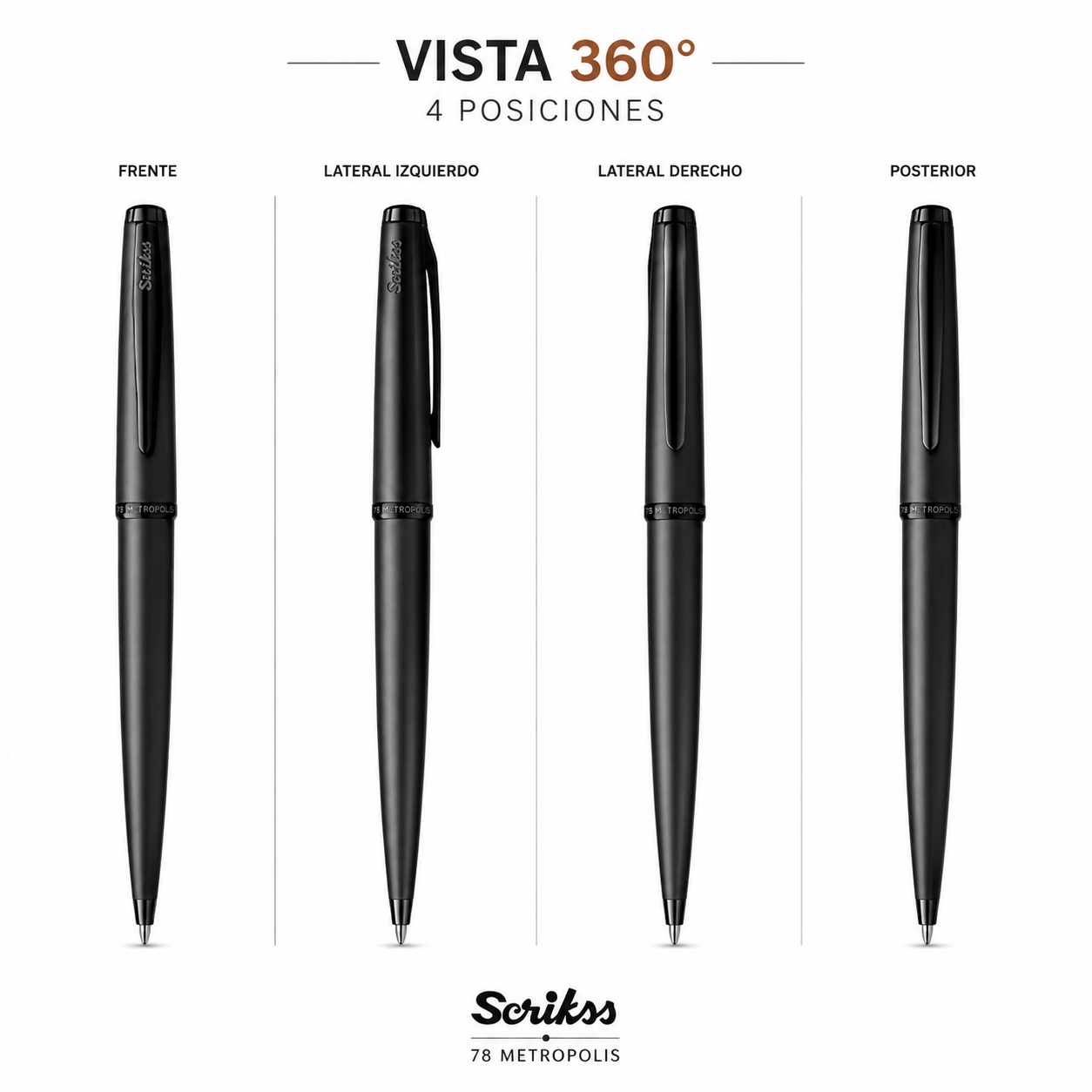 Bolígrafo Scrikss 78 Metropolis Negro Mate