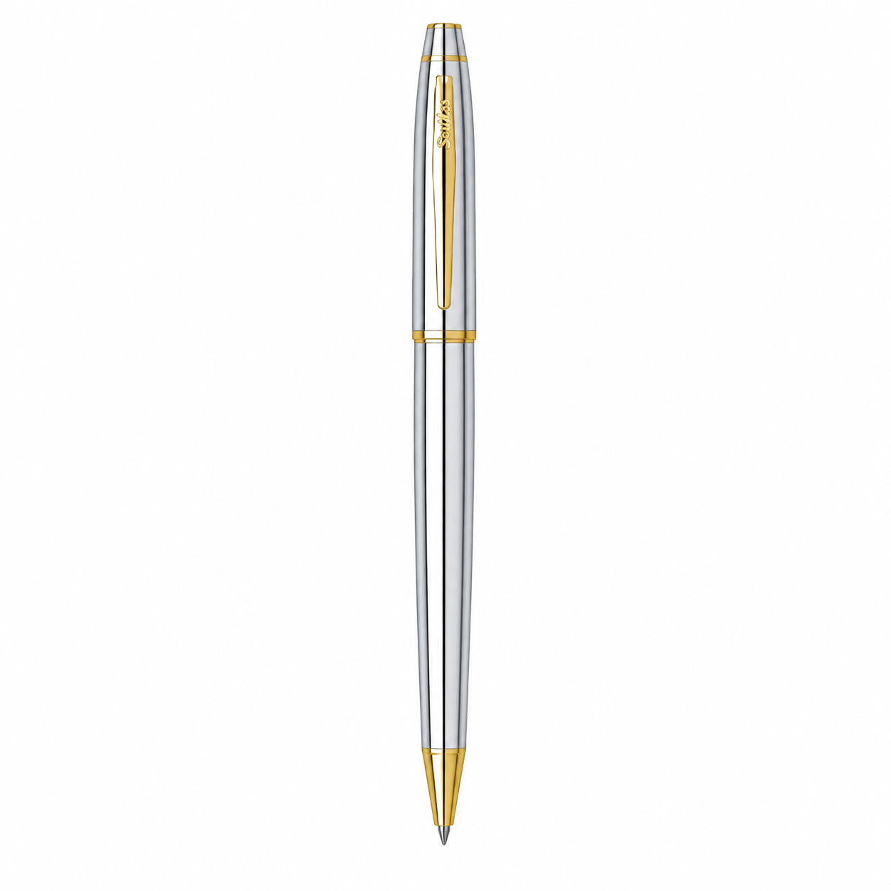 Bolígrafo Scrikss 35 Noble Cromo Oro con Estuche