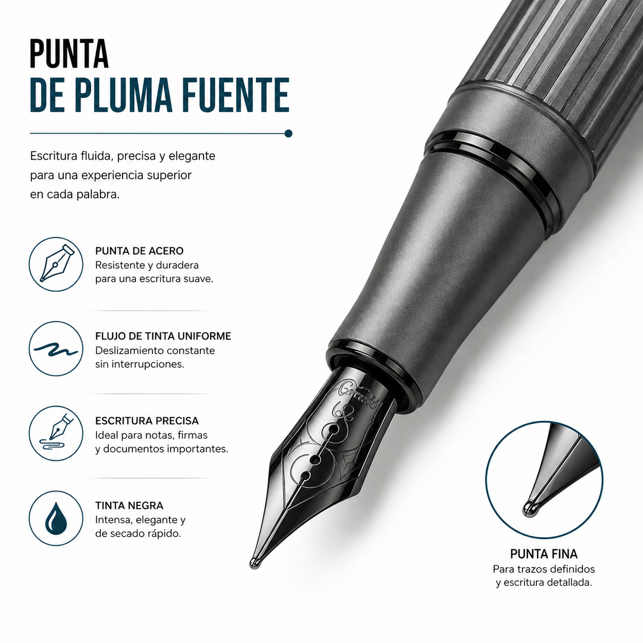Pluma Fuente Scrikss 350 Noble Antracita Grafito