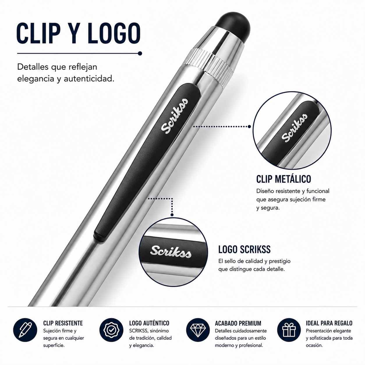 Bolígrafo Scrikss 699 Smart Pen Stylus Cromo