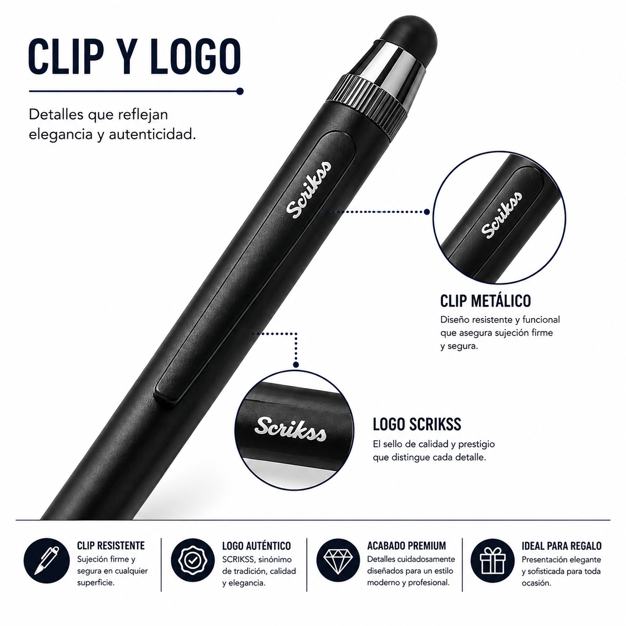 Boligrafo Scrikss 699 Smart Pen Stylus Negro