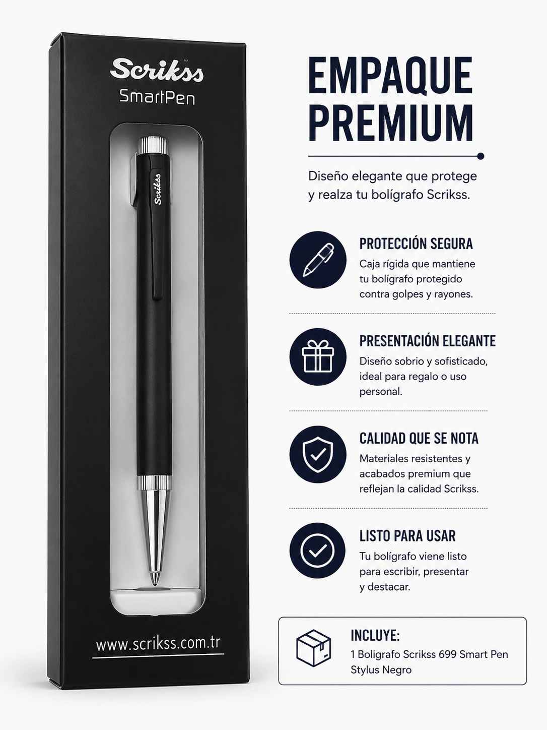 Boligrafo Scrikss 699 Smart Pen Stylus Negro