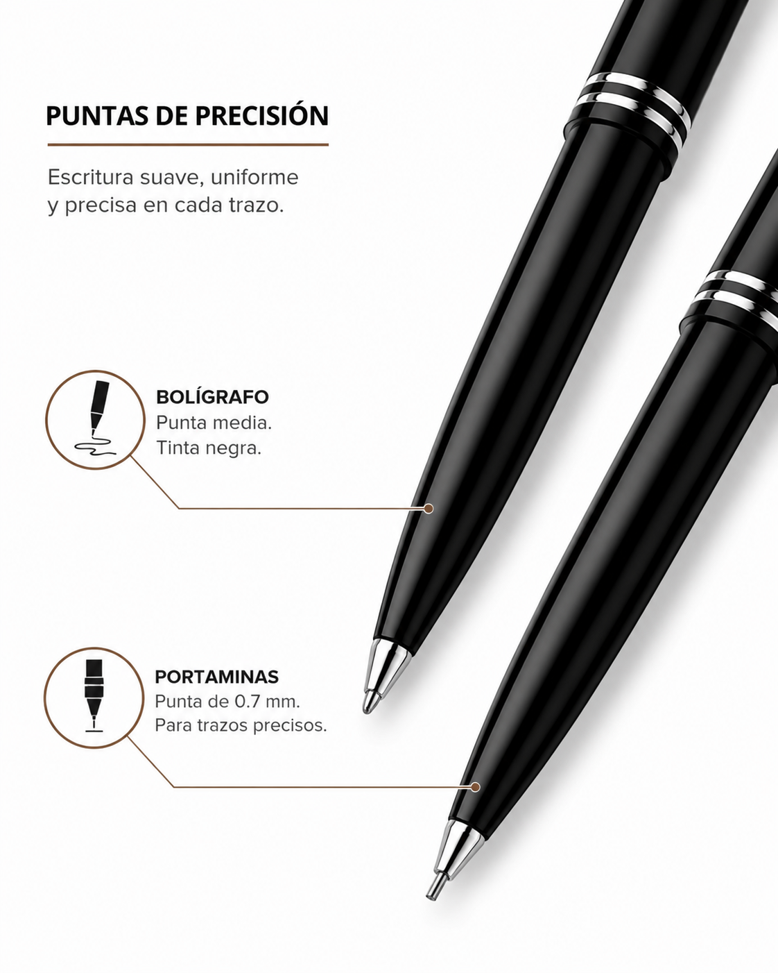 Juego Scrikss 108 Prestige Bolígrafo Portaminas Negro