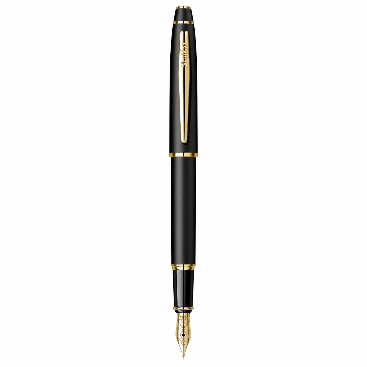 Pluma Fuente Scrikss Noble 35 Negro Mate Dorado con Estuche