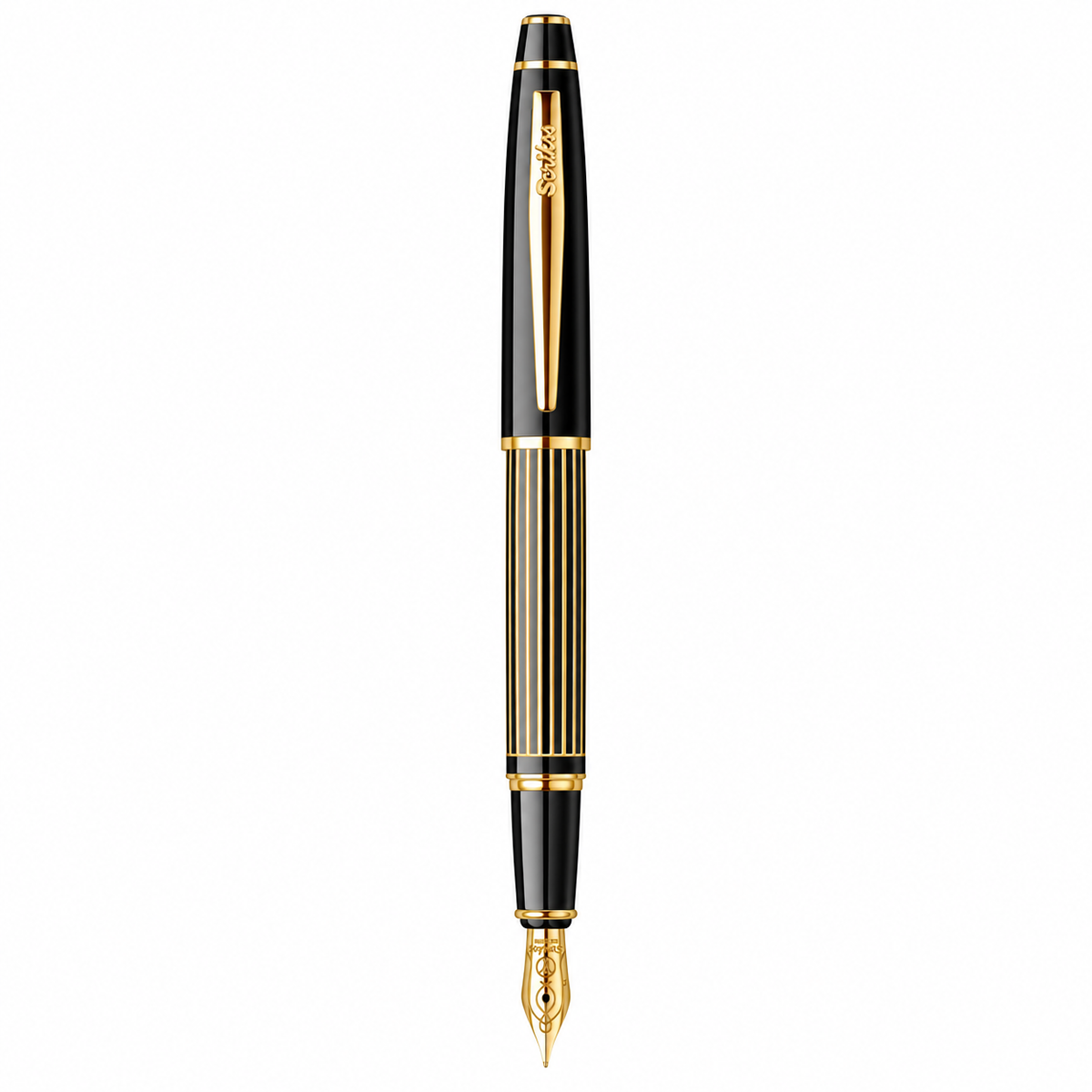 Pluma Fuente Scrikss Noble 35L Negro Oro con Estuche