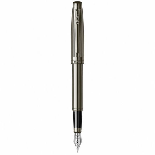 Pluma Fuente Scrikss Oscar 39 Titanium Metalica Estuche
