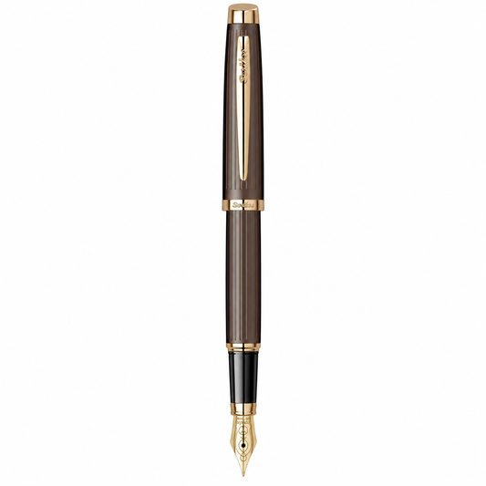 Pluma Fuente Scrikss Oskar 39 Café Oro Rosa con Estuche