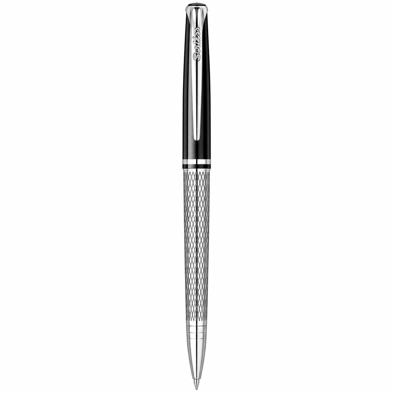 Bolígrafo Scrikss Pera 477 Negro Cromo con Estuche