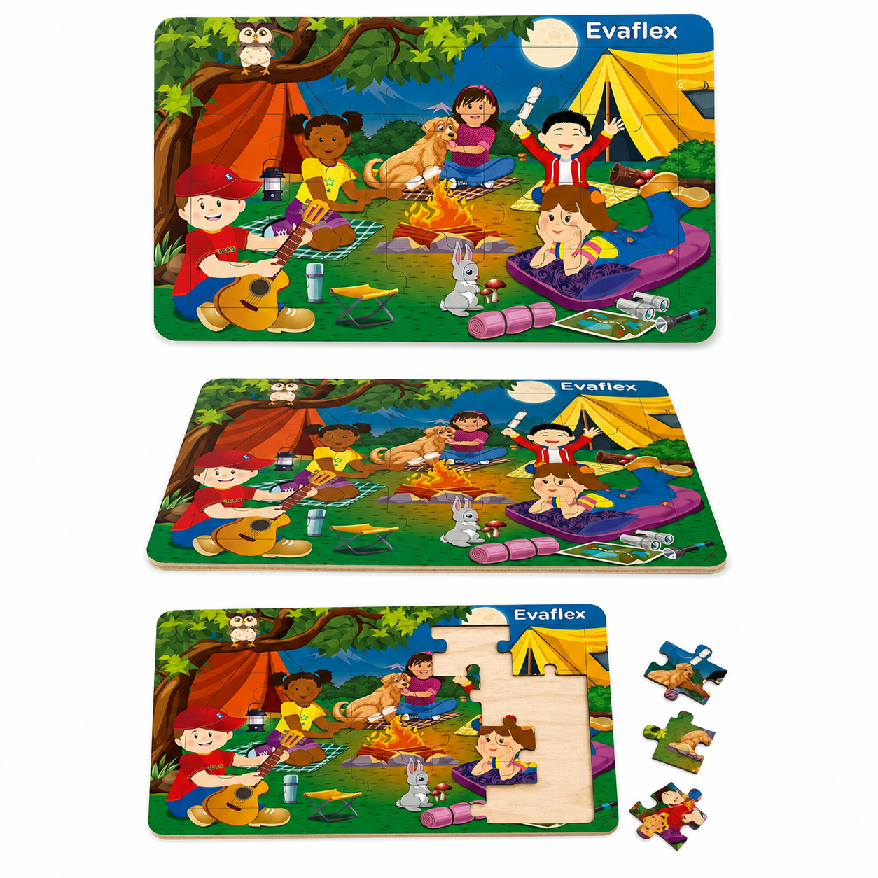 Wooden Puzzle Evaflex Campfire 20 Pieces 20x30cm Children's Educational Assembleable Game