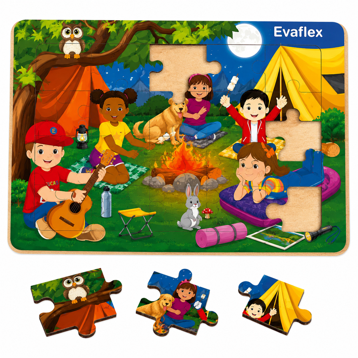 Wooden Puzzle Evaflex Campfire 20 Pieces 20x30cm Children's Educational Assembleable Game