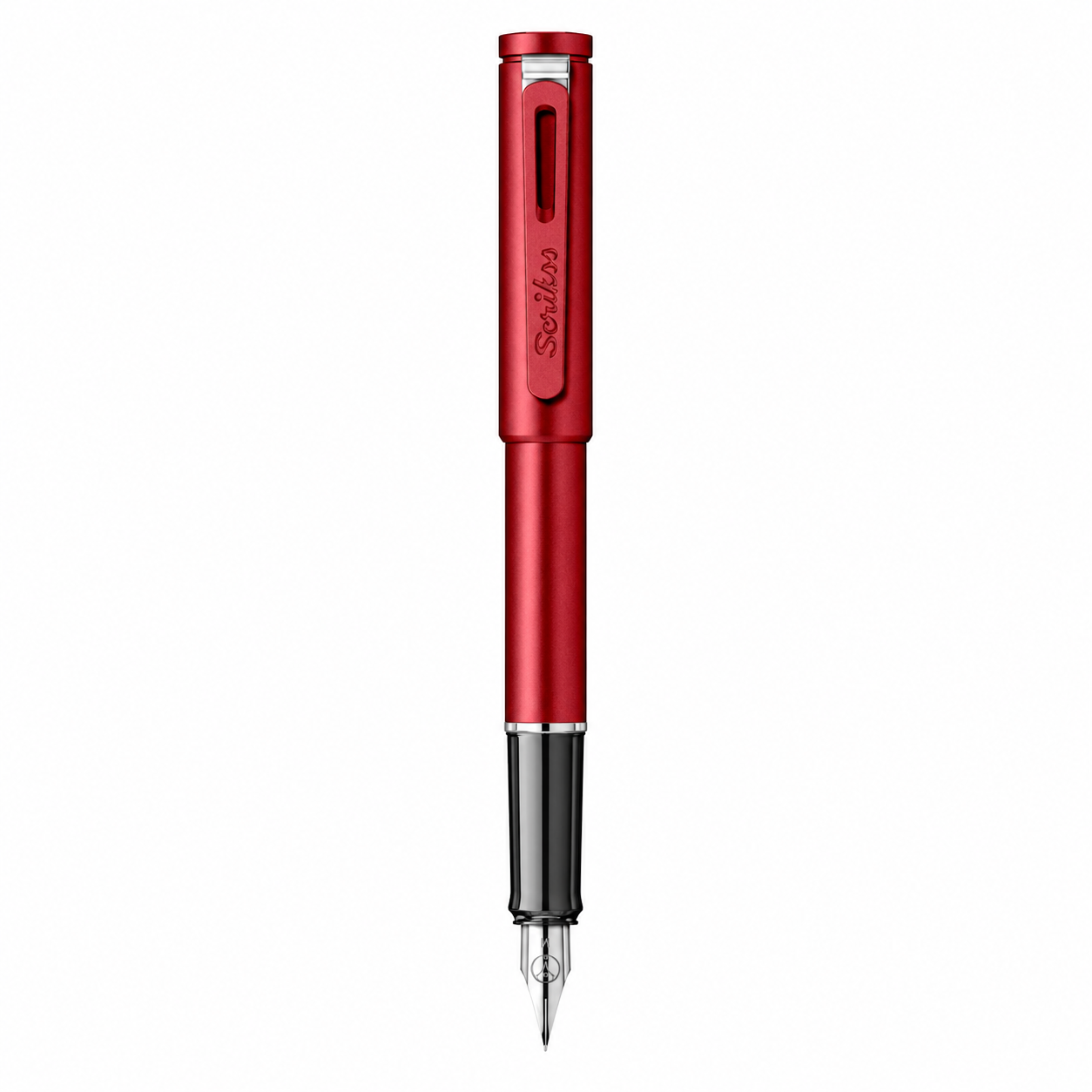 Pluma Fuente Scrikss Punto Roja Plumin Medio Tinta Negra