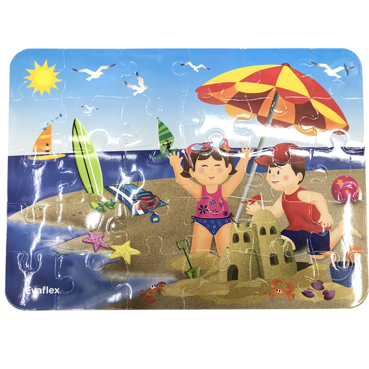 Rompecabezas Evaflex Foamy Playa 28*20cm 30 Piezas