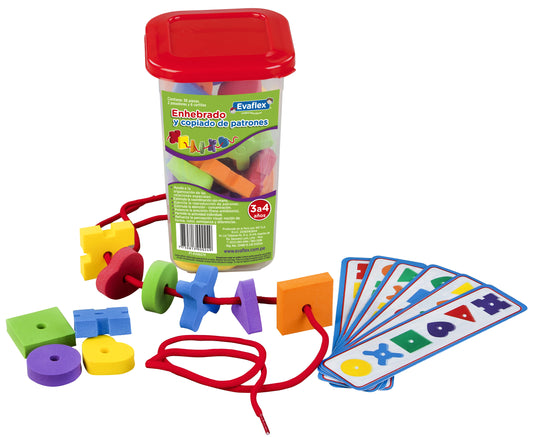 Evaflex Didactic Game Threading Plastic Patterns C/36pcs