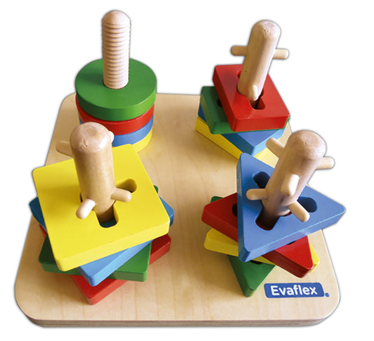 Juego Didactico Evaflex Madera Figuras Geometricas C/4+16pzas