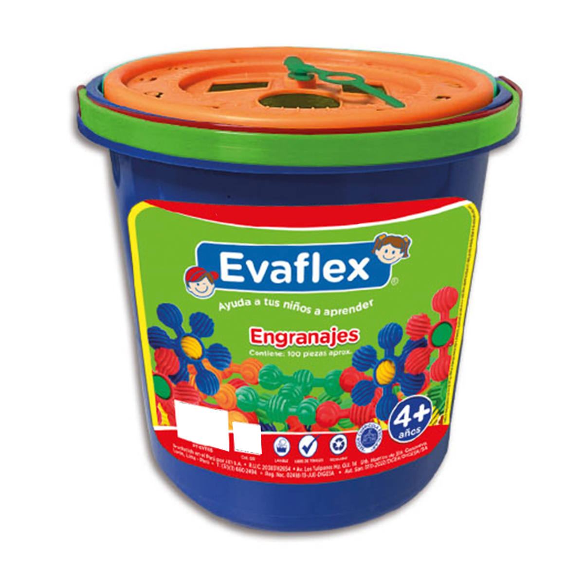 Juego Didactico Evaflex Plastico Engranajes C/60 Piezas
