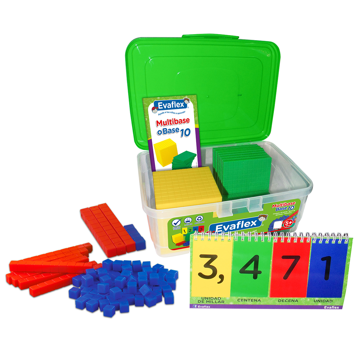 Evaflex Plastic Didactic Game Base 10 or Multibase 121pcs