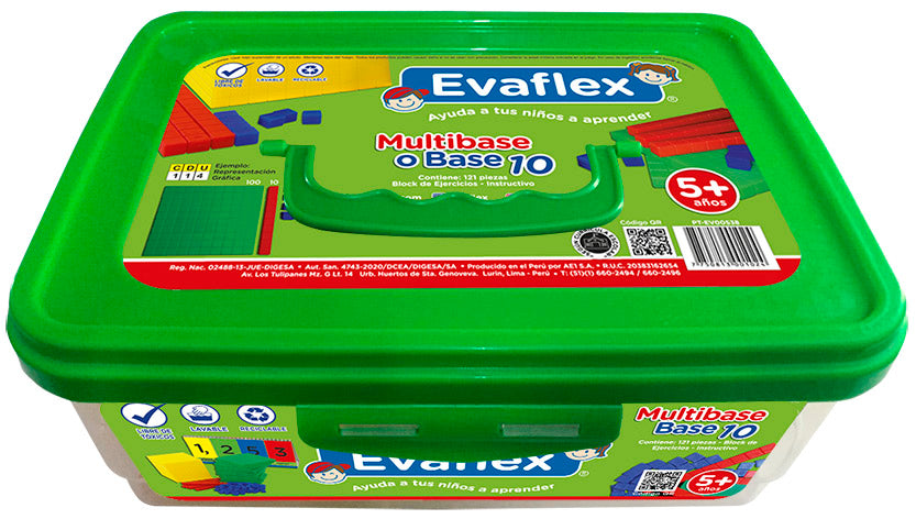 Juego Didactico Evaflex Base 10 Multibase 121 Piezas Matematicas Educativo Escolar Plastico