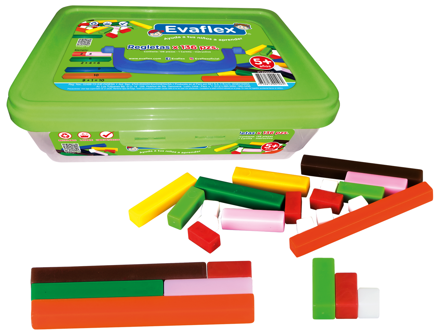 Evaflex Plastic Didactic Game Cuisenaire C/136 Strips