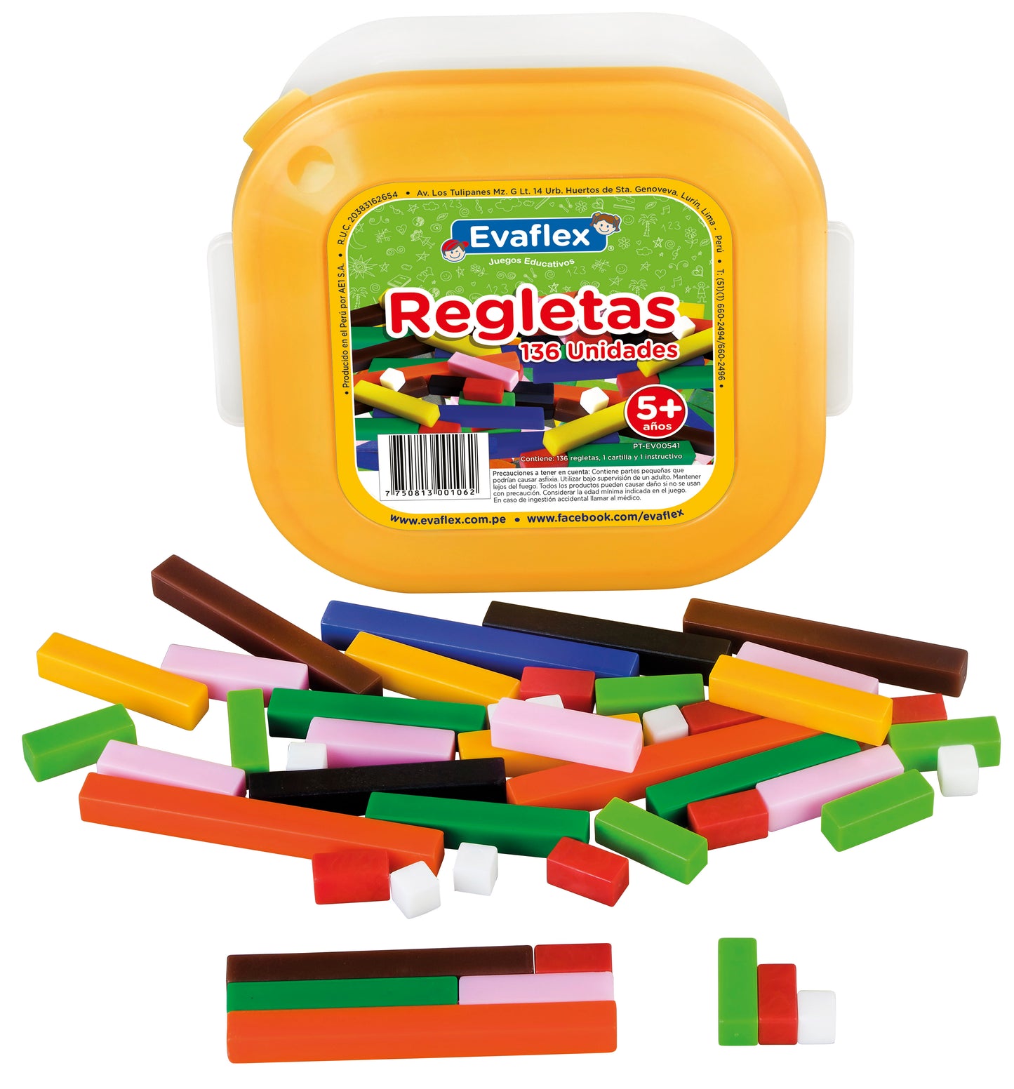 Evaflex Plastic Didactic Game Cuisenaire C/136 Strips