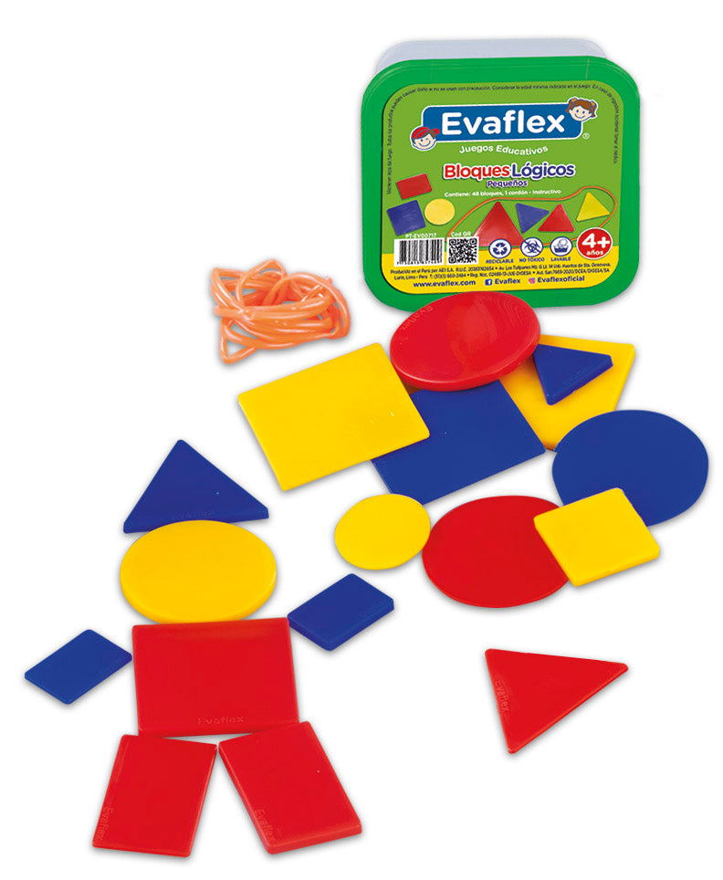 Evaflex Plastic Logic Blocks Didactic Game C/48 Pieces