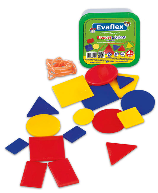 Evaflex Plastic Logic Blocks Didactic Game C/48 Pieces