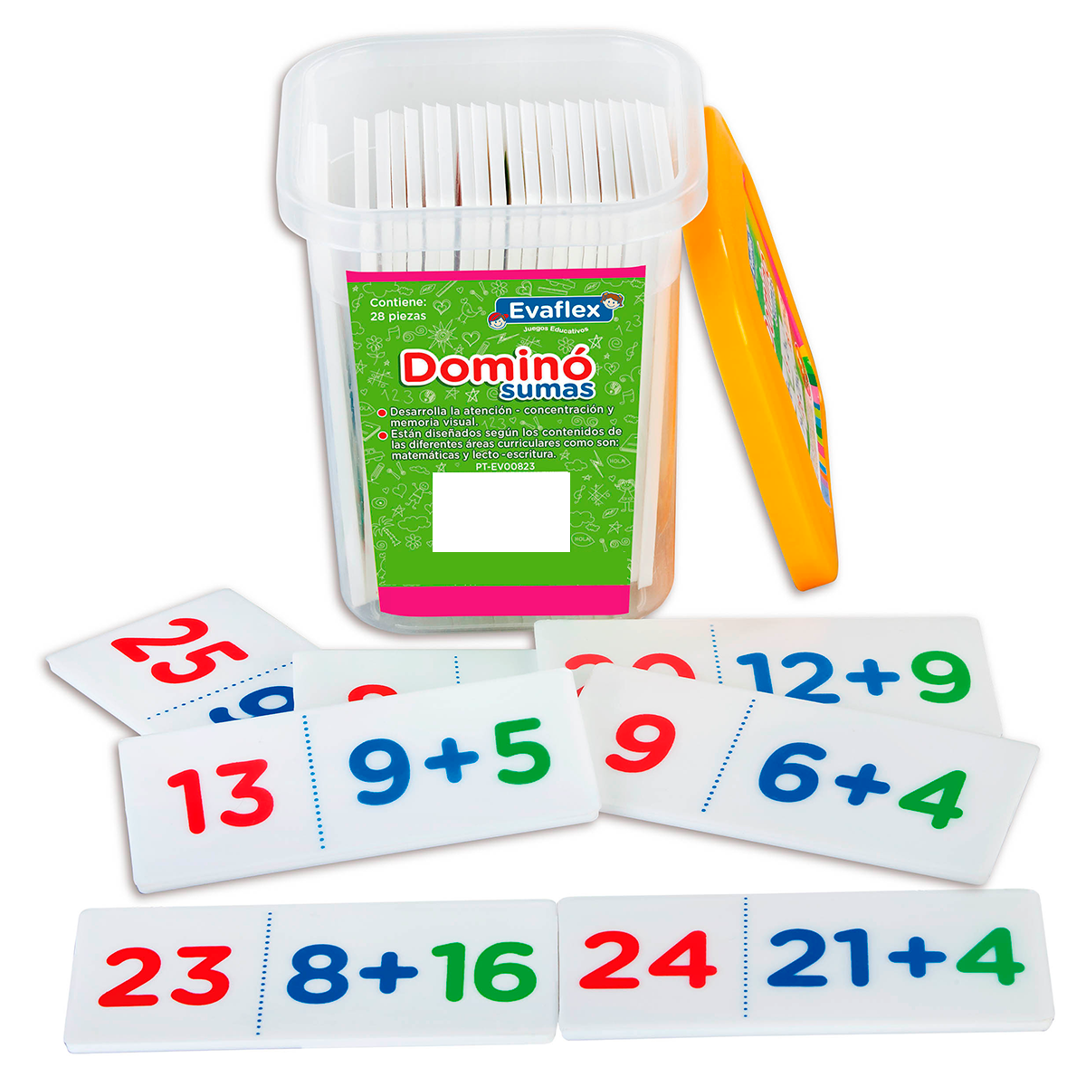 Evaflex Educational Game Domino Plastic Additions C/28 Pieces