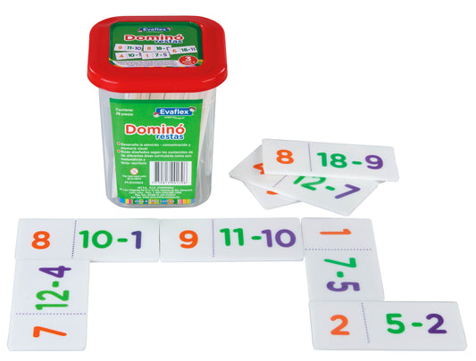 Evaflex Plastic Domino Didactic Game Subtractions W/28 Pieces