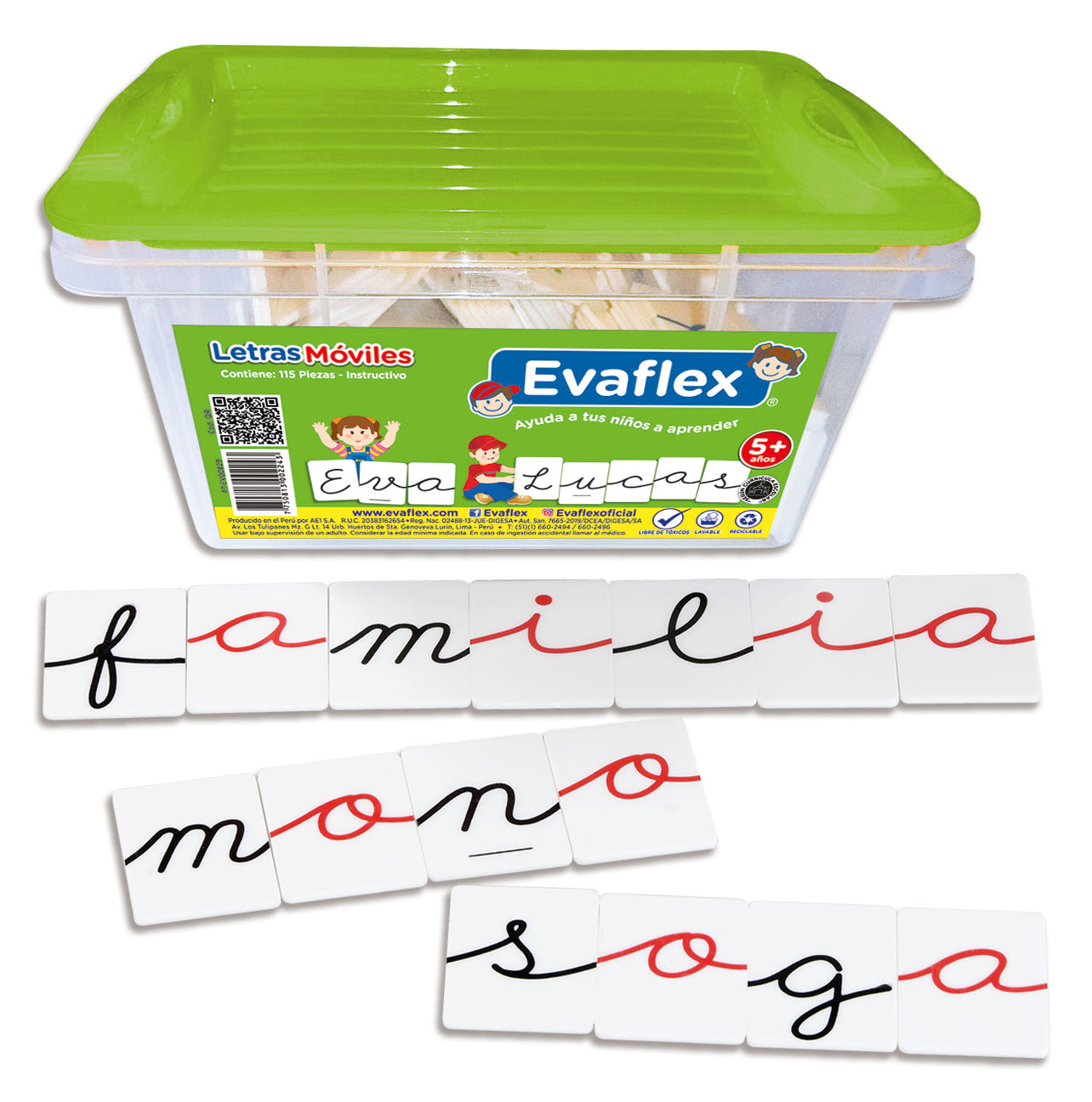 Evaflex Educational Game Mobile Letters C/115 Plastic Pieces