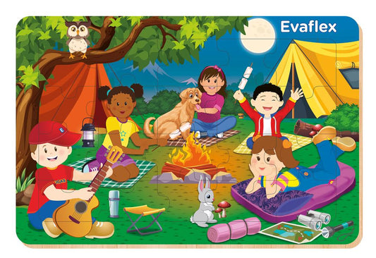 Rompecabezas Madera Evaflex Fogata C20 Piezas 20x30cm Infantil Didactico Educativo Armable Juego