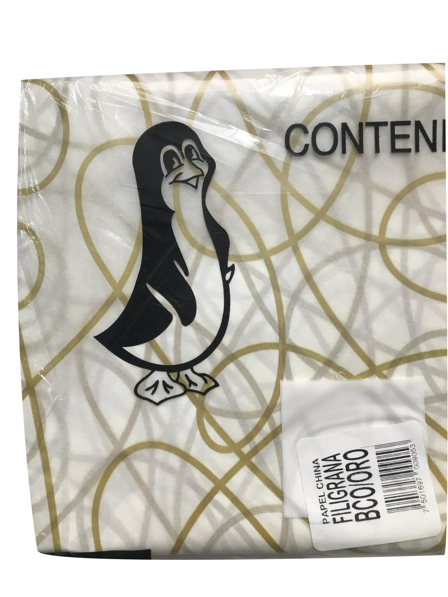 Papel China Pingüino Belumosa Bolsa C/100 Pliegos Filigrana Oro 50*75cm