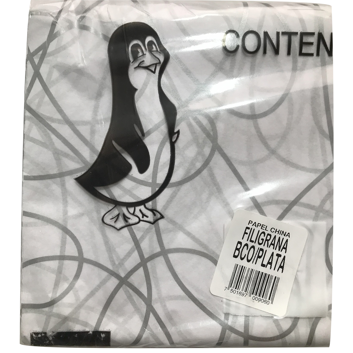 Papel China Pingüino Belumosa Bolsa C/100 Pliegos Filigrana Plata 50*75cm