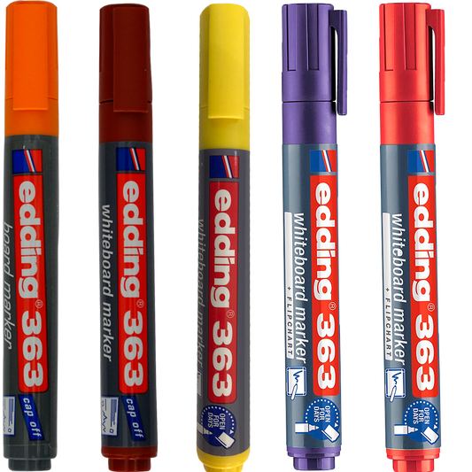 5 Edding 363 Disposable Whiteboard Markers 1.5mm Tip