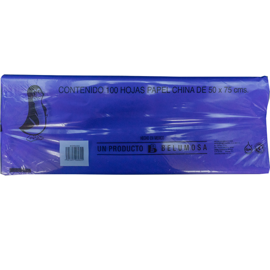 Papel China Pingüino Belumosa Bolsa C/100 Carpeta Morado 75*50cm