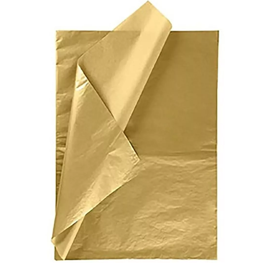 Papel China Pingüino Belumosa Bolsa C/100 Pliegos Oro Metalico 50*75cm