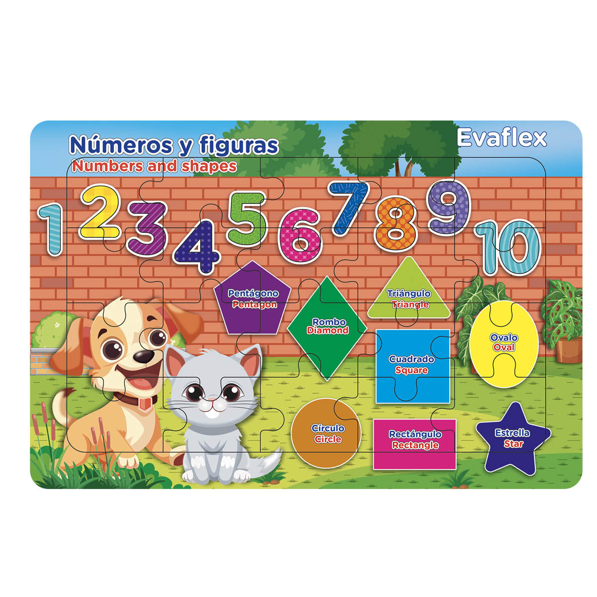 Rompecabezas Madera Evaflex Numeros Figuras 20 Piezas 20x30cm