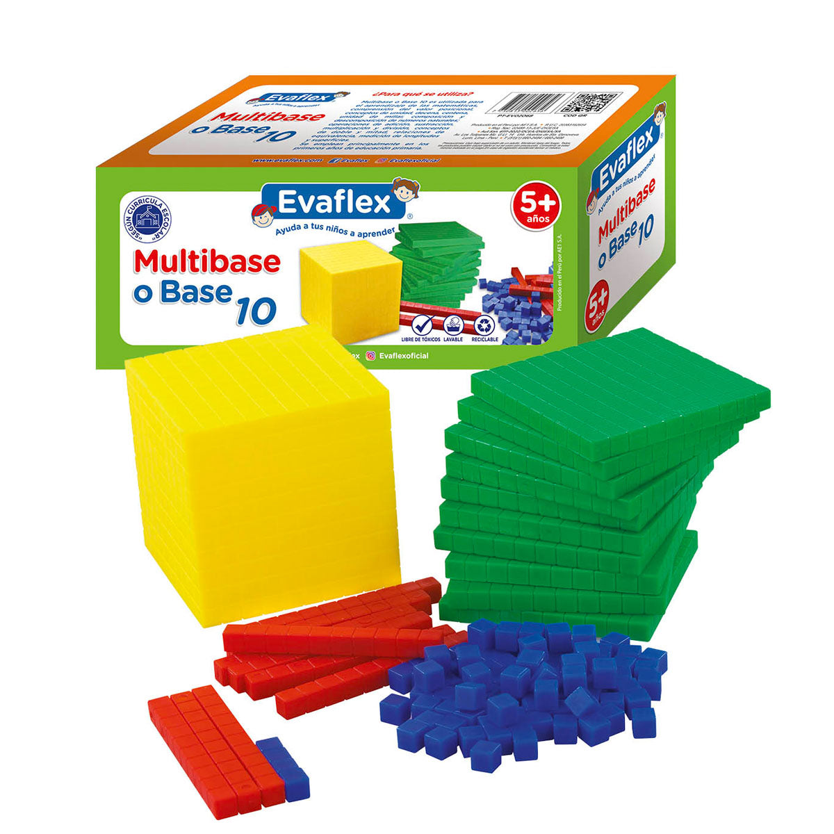 Multibase O Base 10 Evaflex Juego Didactico C/121 Piezas