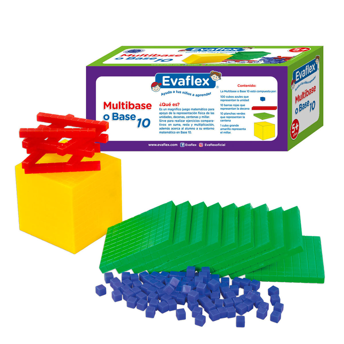 Multibase O Base 10 Evaflex Juego Didactico C/121 Piezas