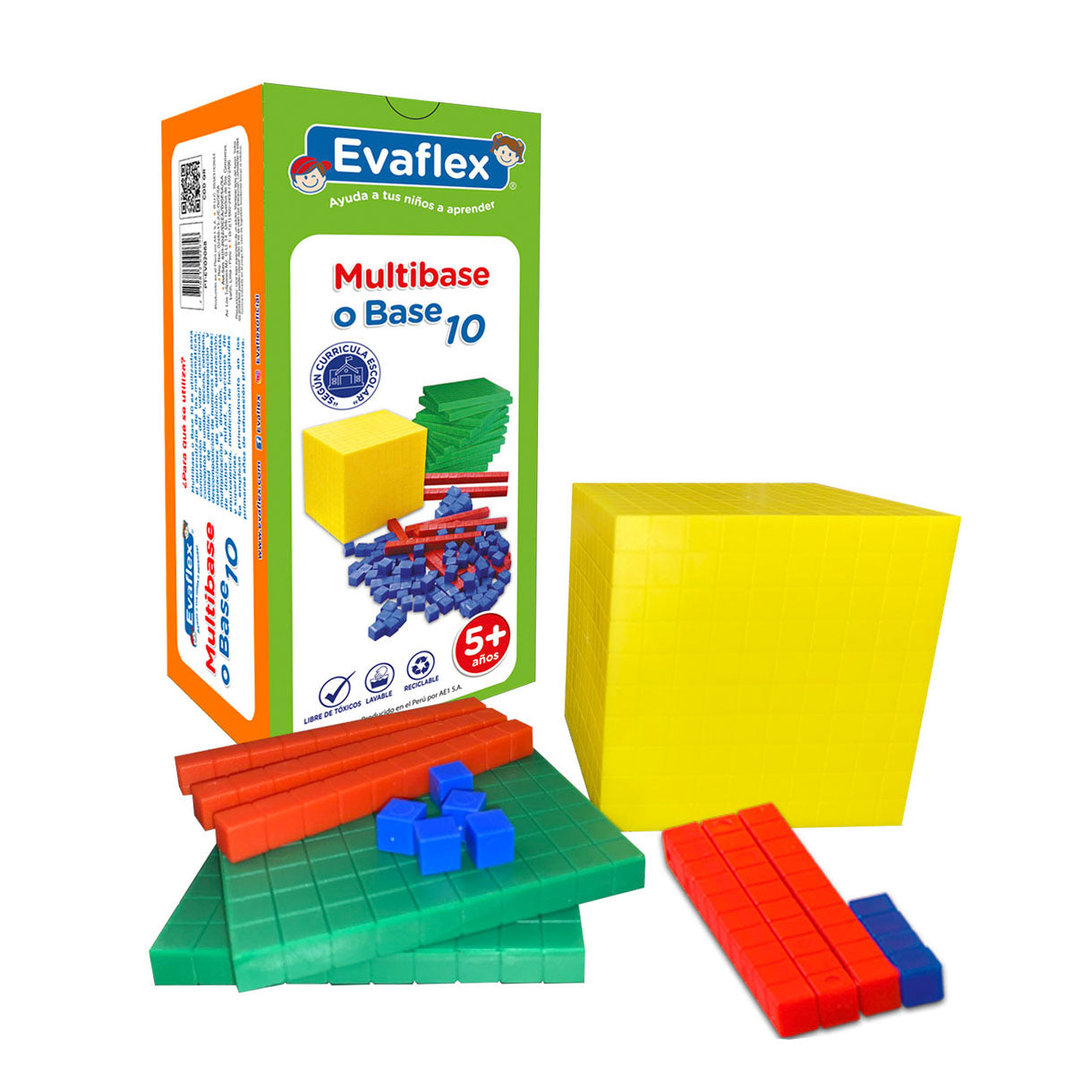 Multibase O Base 10 Evaflex Juego Didactico C/121 Piezas
