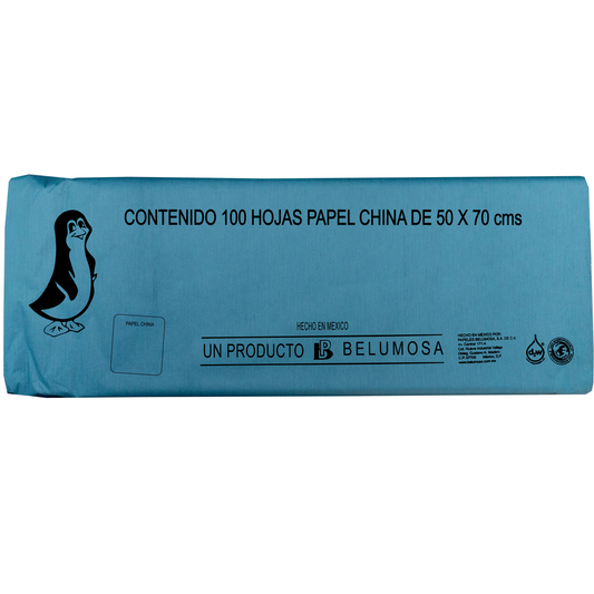 Papel China Pingüino Belumosa Bolsa C/100 Carpeta Verde Seco 75*50cm