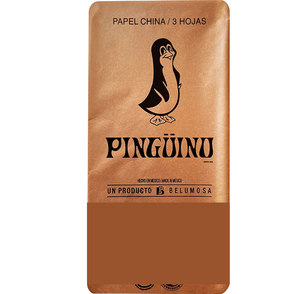 Papel China Pingüino Belumosa Bolsa C/100 Pliegos Cobre Metalico 50*75cm